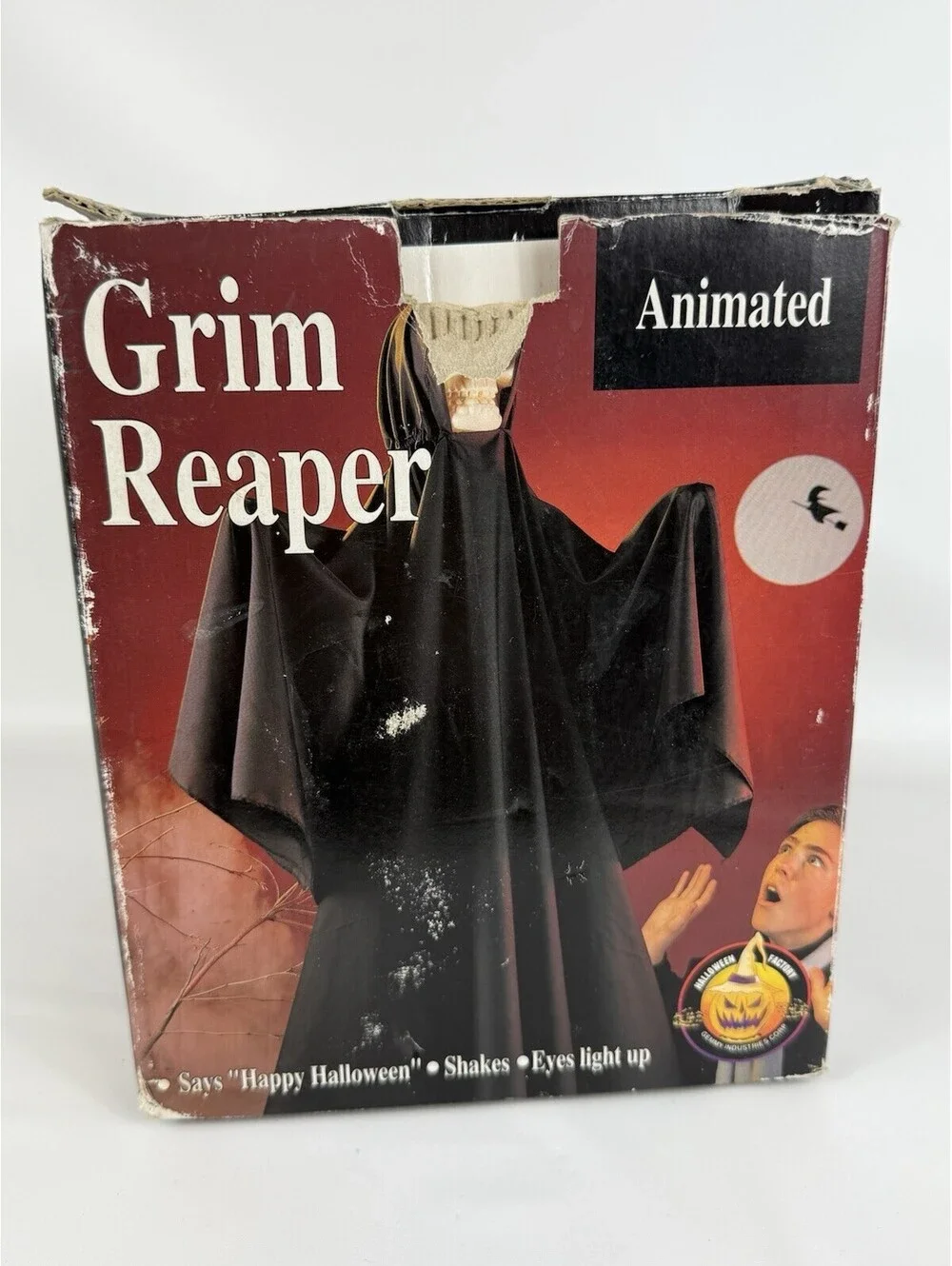 Gemmy Halloween Factory EERIE GRIM REAPER Decoration Shake Groan Sound Activated